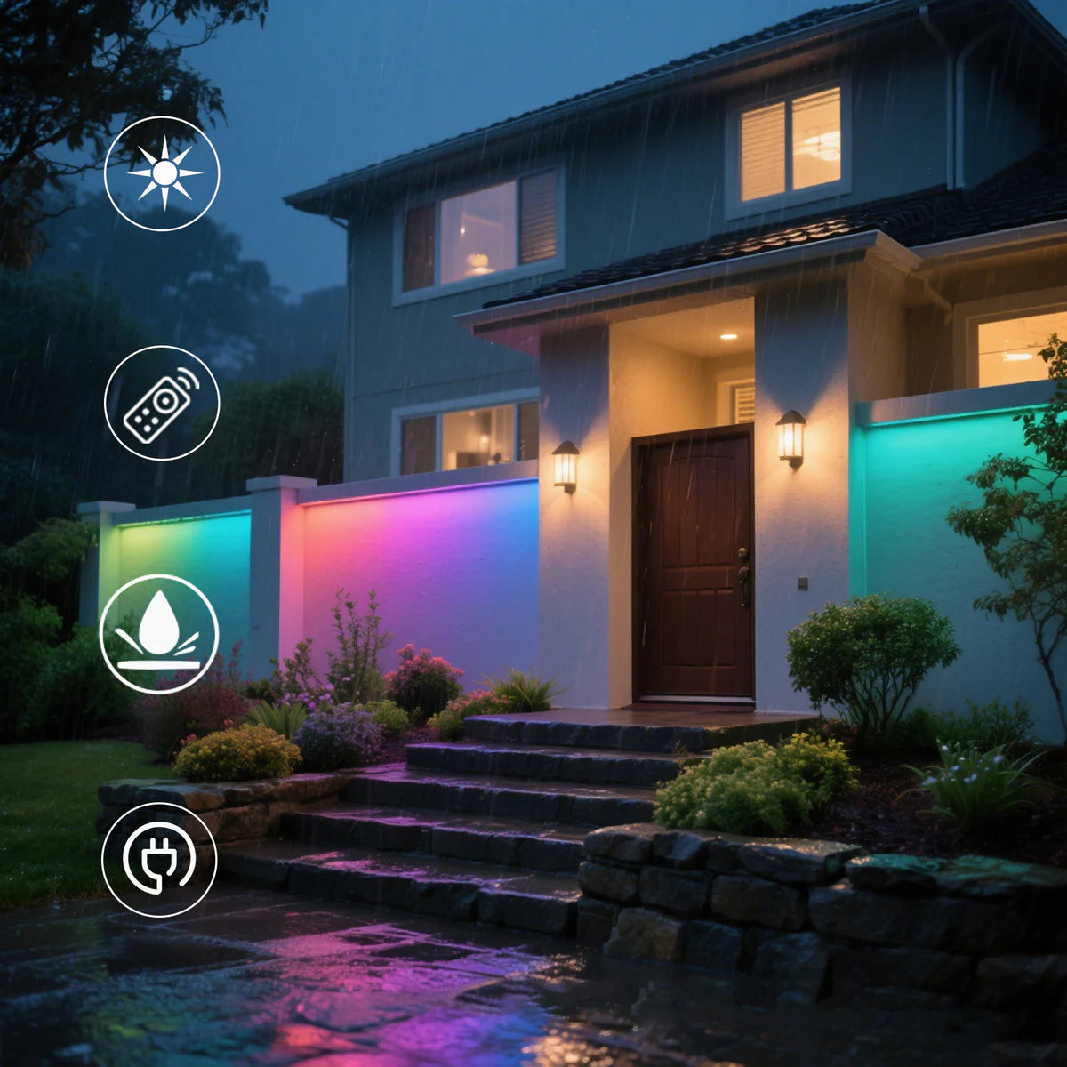 LightingWill Linkable 7060 Linear RGB LED Wall Washer – AC85-265V | 36W | Waterproof Color Changing Wall Wash Light | 24-Key RF Remote Control | for Indoor & Outdoor Architectural Lighting