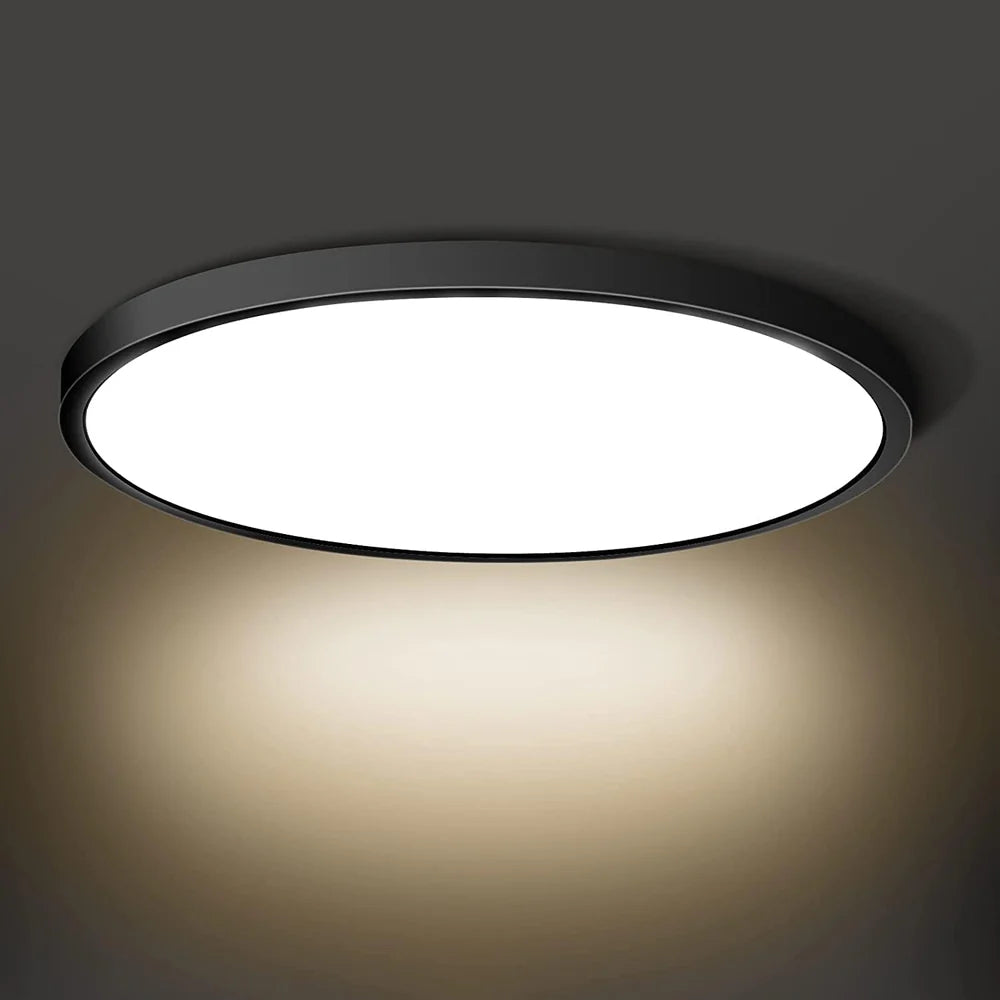 7 Inch 12W White / Black Round Ceiling Light – AC 220–240V | 3000K / 4500K / 5000K / 6500K | Flush Mount Ceiling Light for Modern Home Lighting | 1-Pack – Local Stock (UK)