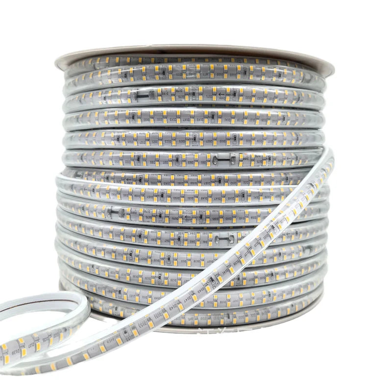 LightingWill 8x18mm SMD2835 180LEDs/m 9W/m High Voltage LED Neon Strip Light, IP68 Waterproof Flexible Neon Rope Light AC110V/220V with Plug, Multi Color Options for Indoor and Outdoor Decoration, 10/50M