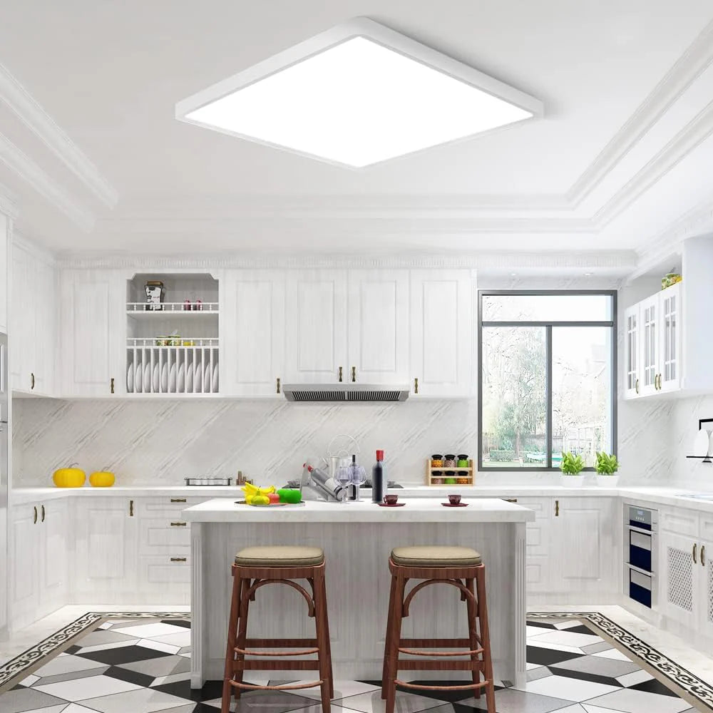 15.7 Inch 18W White / Black Square Ceiling Light – AC 110–130V | 3000K / 4500K / 5000K / 6500K | Flush Mount Ceiling Light for Modern Home Lighting | 1-Pack – Local Stock (US)