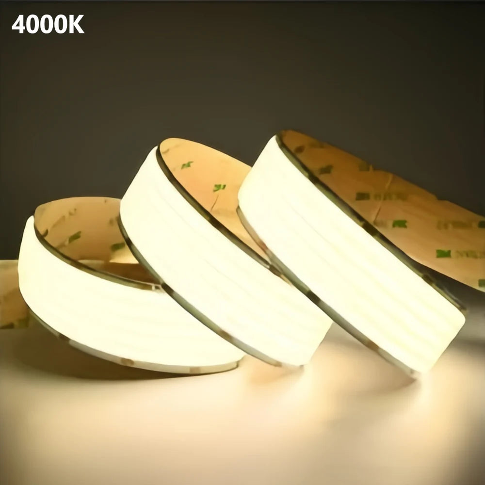 Five Row COB LED Strip Light 24V 1600LEDs/M, 30mm Flexible Dot-Free LED Tape, CRI90+ Non-Waterproof, 3000K / 4000K / 6500K for Cabinet Kitchen Lighting, 5M/10M Pack