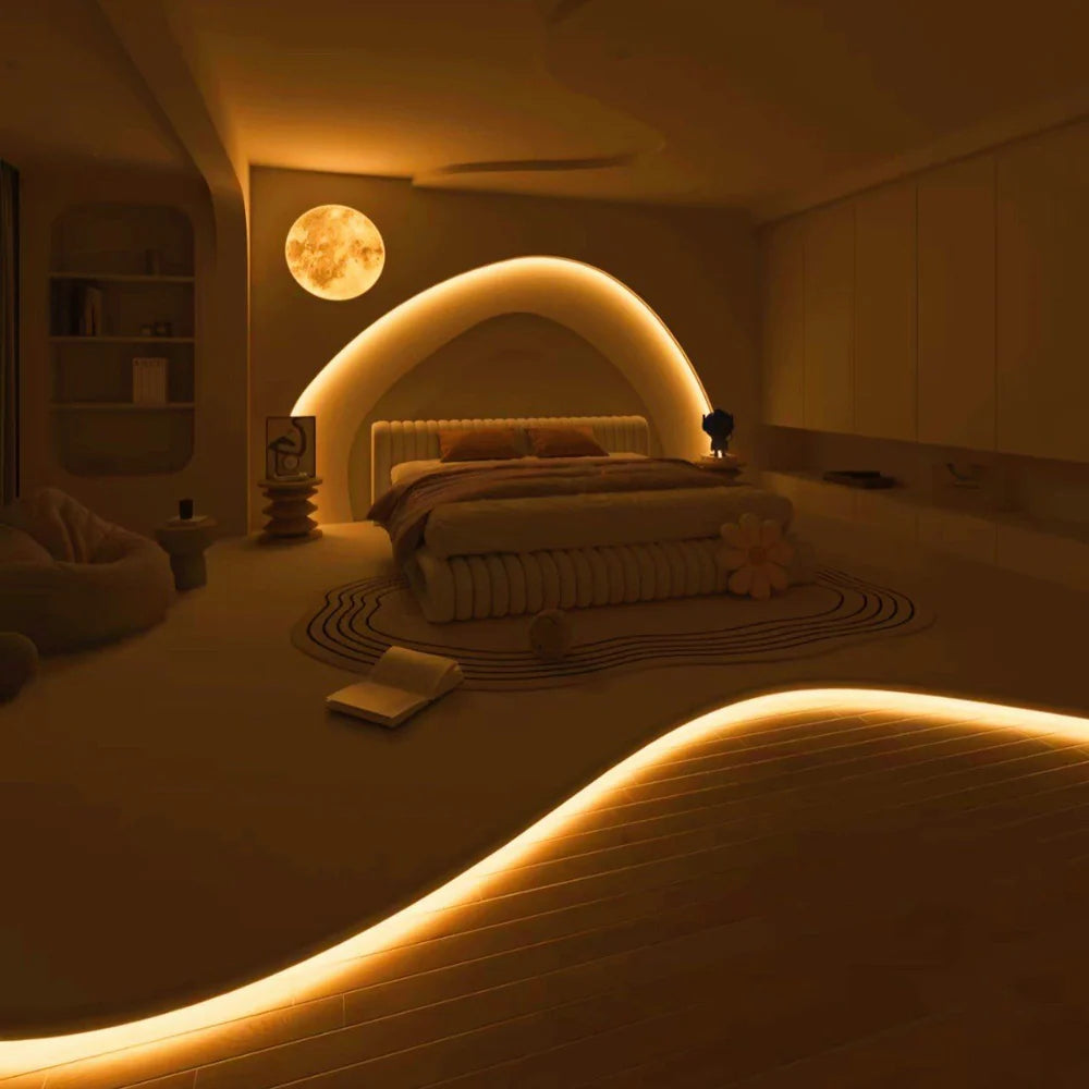 COB LED Strip Light 12V/24V 320/480/512LEDs/M, 8mm Flexible Dot-Free LED Tape, CRI80+ High Brightness Non-Waterproof, 3000K/4000K/6500K & RGB Colors for Cabinet Kitchen Lighting, 5M/10M Pack