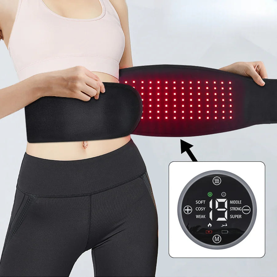 Infrared Therapy Heating Belt – Wireless Near Infrared Waist Belt | 2000mAh Battery | Digital Display | Transparent Film | With / Without Remote Control | Type-C Charging | for Back & Waist Pain Relief