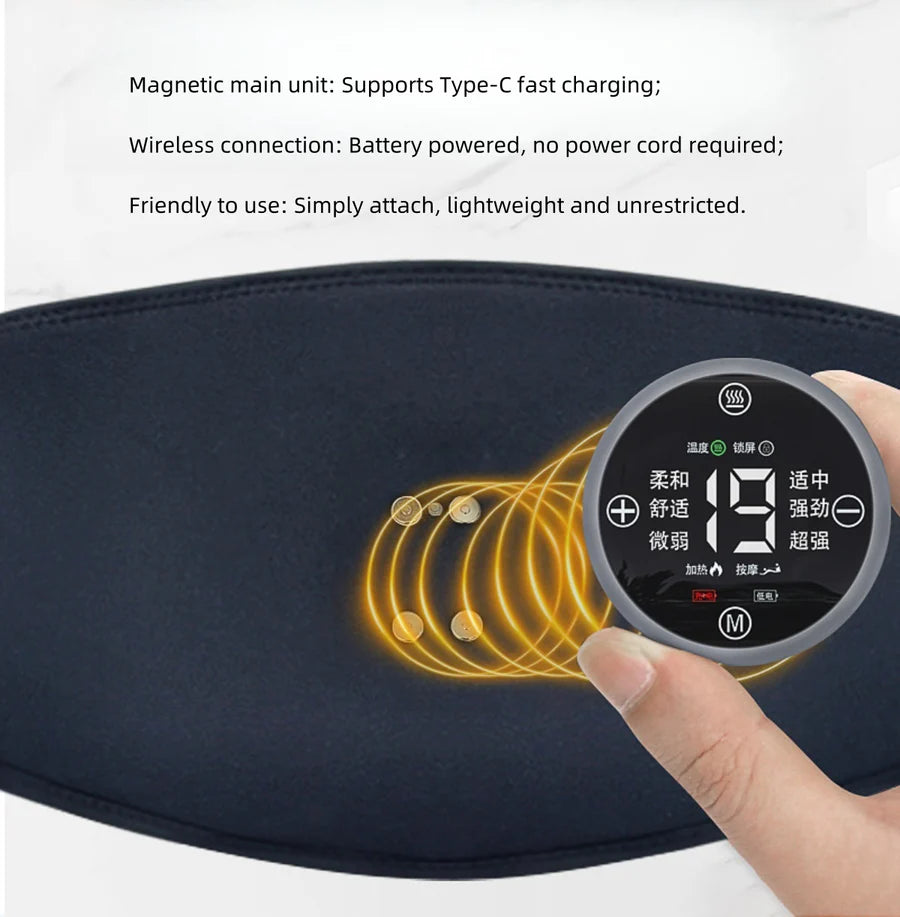 Infrared Therapy Heating Belt – Wireless Near Infrared Waist Belt | 2000mAh Battery | Digital Display | Transparent Film | With / Without Remote Control | Type-C Charging | for Back & Waist Pain Relief