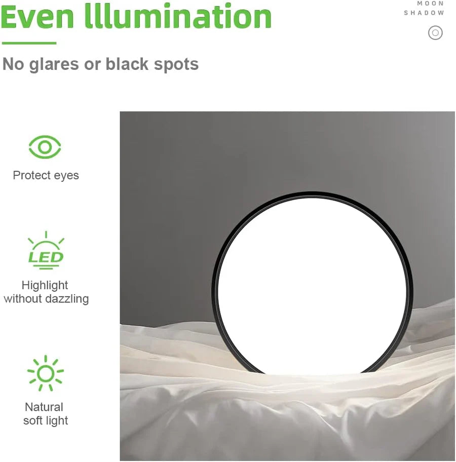 12 Inch 24W White / Black Round Ceiling Light – AC 220–240V | 3000K / 4500K / 5000K / 6500K | Flush Mount Ceiling Light for Modern Home Lighting | 1-Pack – Local Stock (UK)