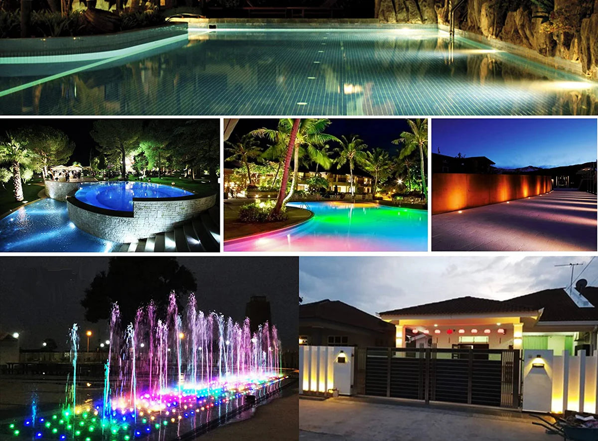 3W 3-LED Underwater Pool Lights – DC 12V / 24V Low Voltage | 3W | Stainless Steel & Aluminum Submersible Lights | IP68 Waterproof | Red / Green / Blue / 3000K / 4000K / 6000K for Pool, Fountain & Pond Lighting | 8 / 10-Pack
