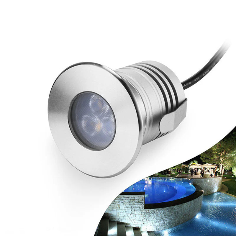 3W 3-LED Underwater Pool Lights – DC 12V / 24V Low Voltage | 3W | Stainless Steel & Aluminum Submersible Lights | IP68 Waterproof | Red / Green / Blue / 3000K / 4000K / 6000K for Pool, Fountain & Pond Lighting | 8 / 10-Pack