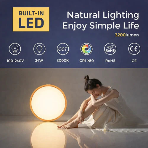 12 Inch 24W White / Black / Wood Grain Round Slim LED Ceiling Lights – AC 220–240V | 3000K / 4500K / 5000K / 6500K | Flush Mount Ceiling Light for Modern Home Lighting | 1-Pack – Local Stock (UK/DE)