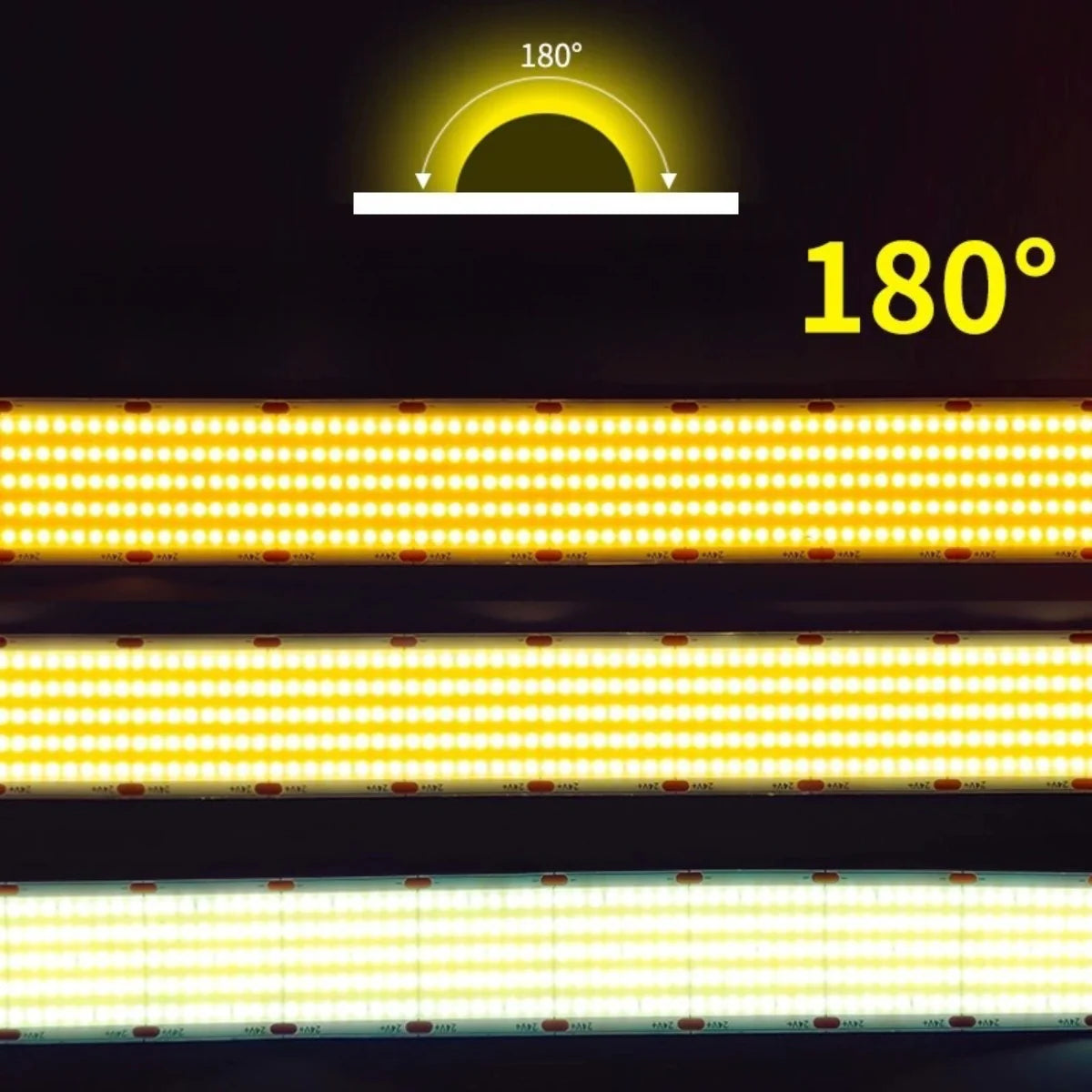 Five Row COB LED Strip Light 24V 1600LEDs/M, 30mm Flexible Dot-Free LED Tape, CRI90+ Non-Waterproof, 3000K / 4000K / 6500K for Cabinet Kitchen Lighting, 5M/10M Pack