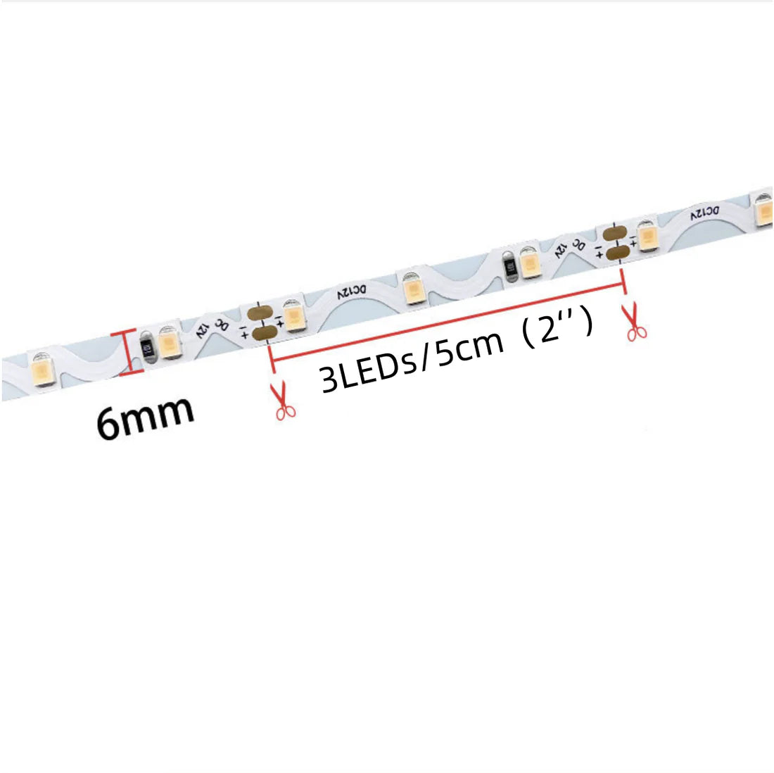 S Shape Bendable SMD2835 LED Strip Light, 5m Roll | 12V DC | 120 LEDs/m | 6W/m | White 3000K / 4000K / 6000K & Colors: Red / Green / Blue / Yellow / Pink | 6mm PCB | Flexible for Curves & Signage