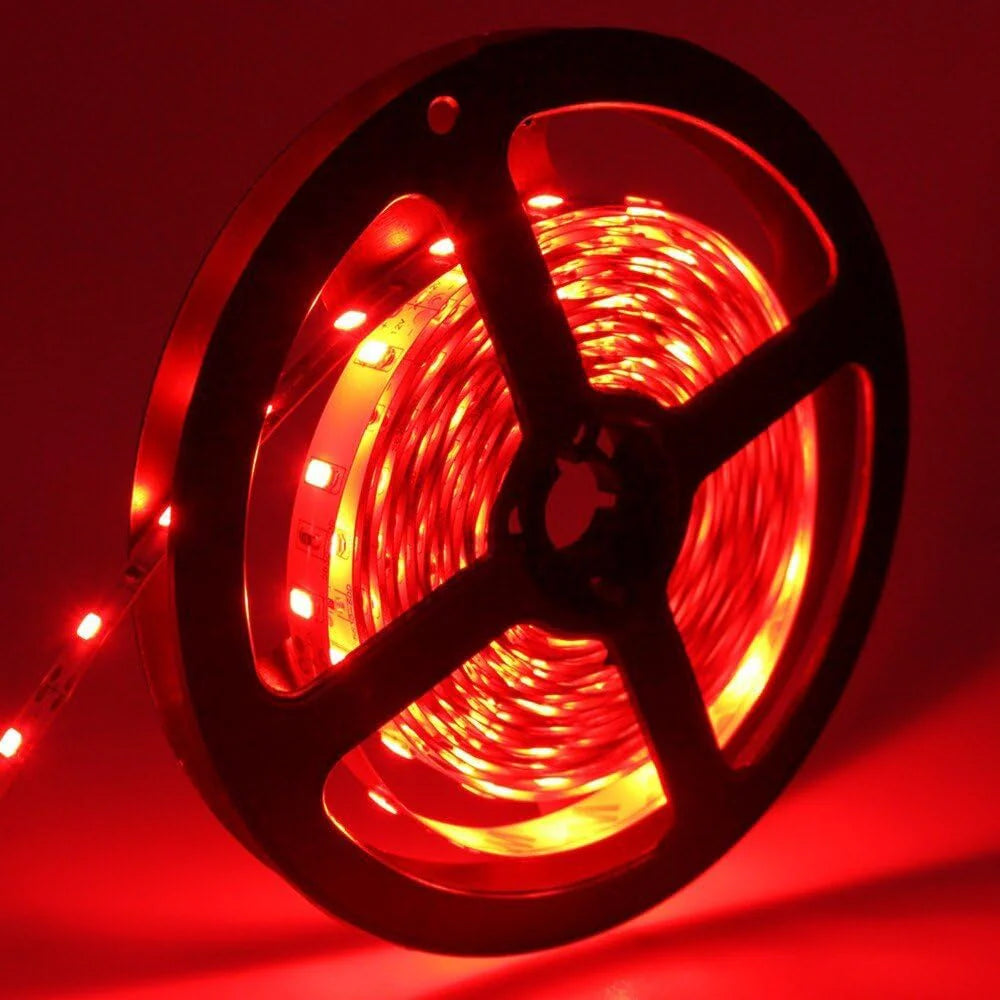 LightingWill 660–670nm SMD2835 DC12V Red LED Strip Light – 60/120/240 LEDs/m, 5 Meters, IP00/IP65