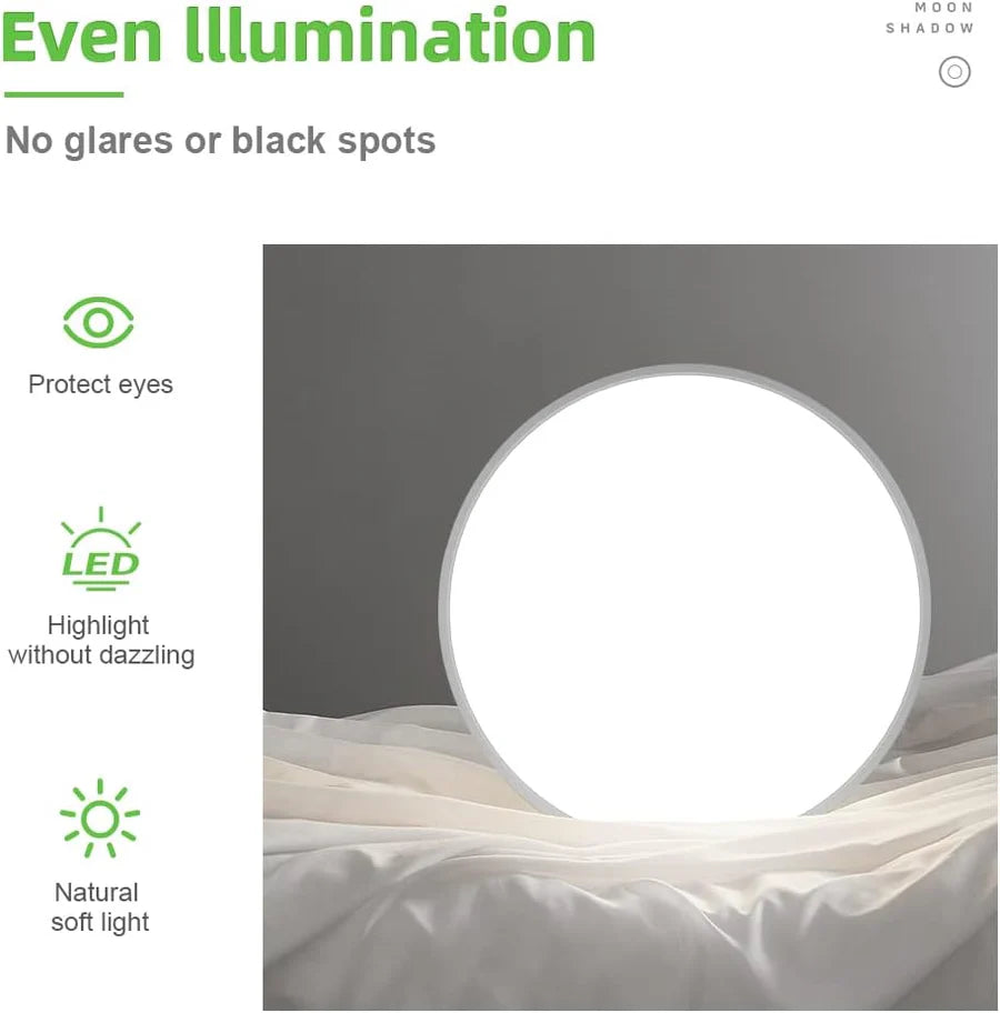 24 Inch Round 45W White LED Ceiling Light, 3000K / 4500K / 5000K / 6500K Flush Mount Ceiling Light Local Stock (US/UK/DE)