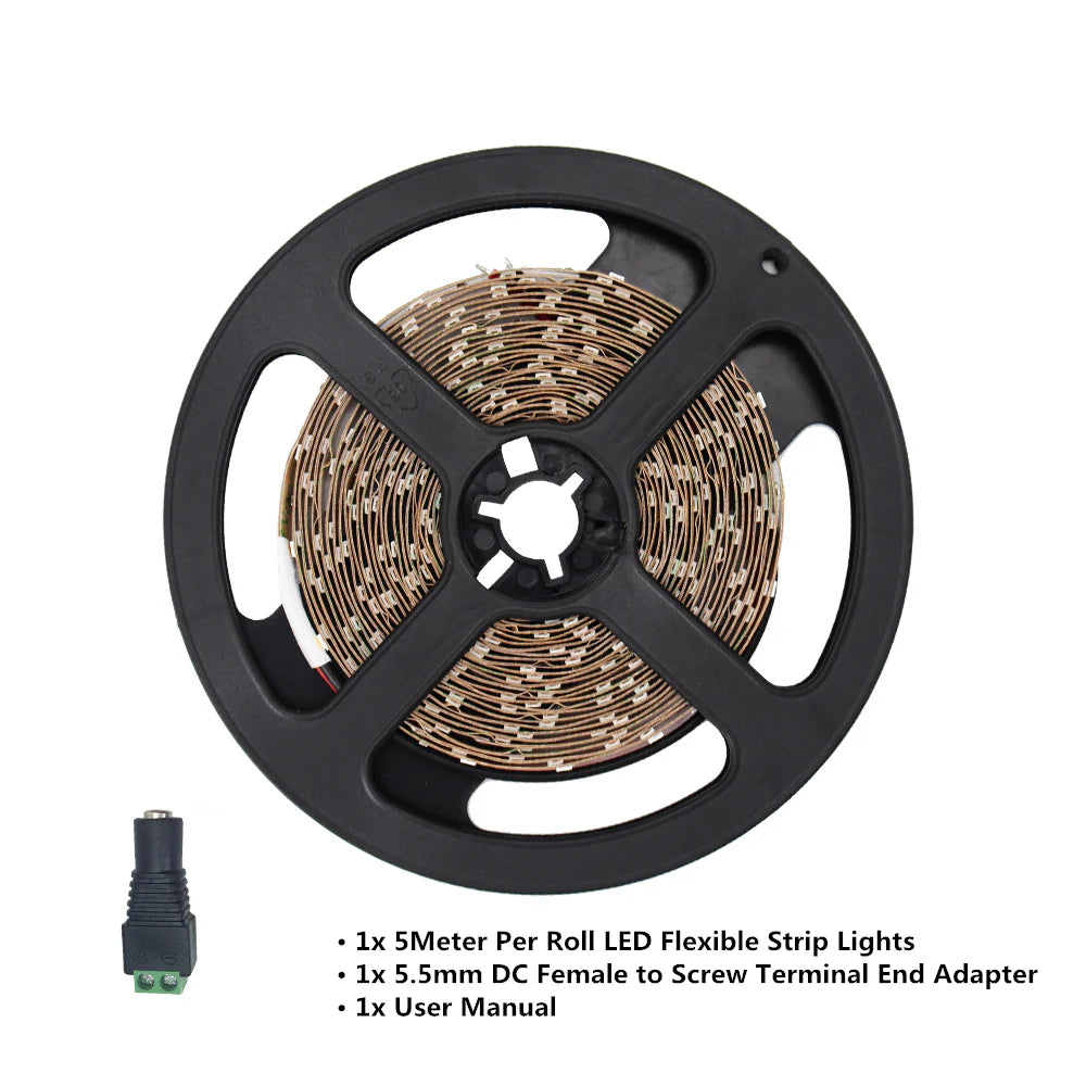 730–735nm SMD2835 DC12V Infrared LED Strip Light – Far Red for Flowering & Photoperiod Control, 60/120/240 LEDs/m, 5 Meters, IP00/IP65