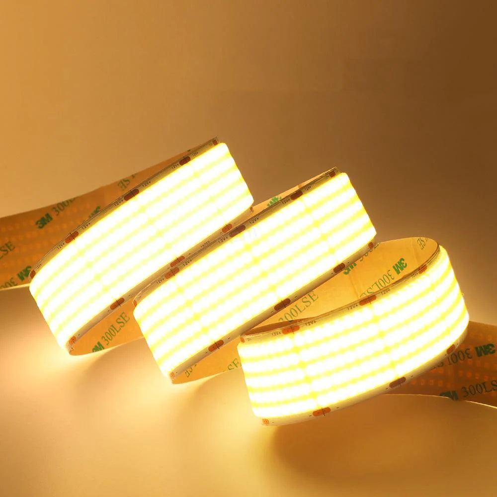 Five Row COB LED Strip Light 24V 1600LEDs/M, 30mm Flexible Dot-Free LED Tape, CRI90+ Non-Waterproof, 3000K / 4000K / 6500K for Cabinet Kitchen Lighting, 5M/10M Pack