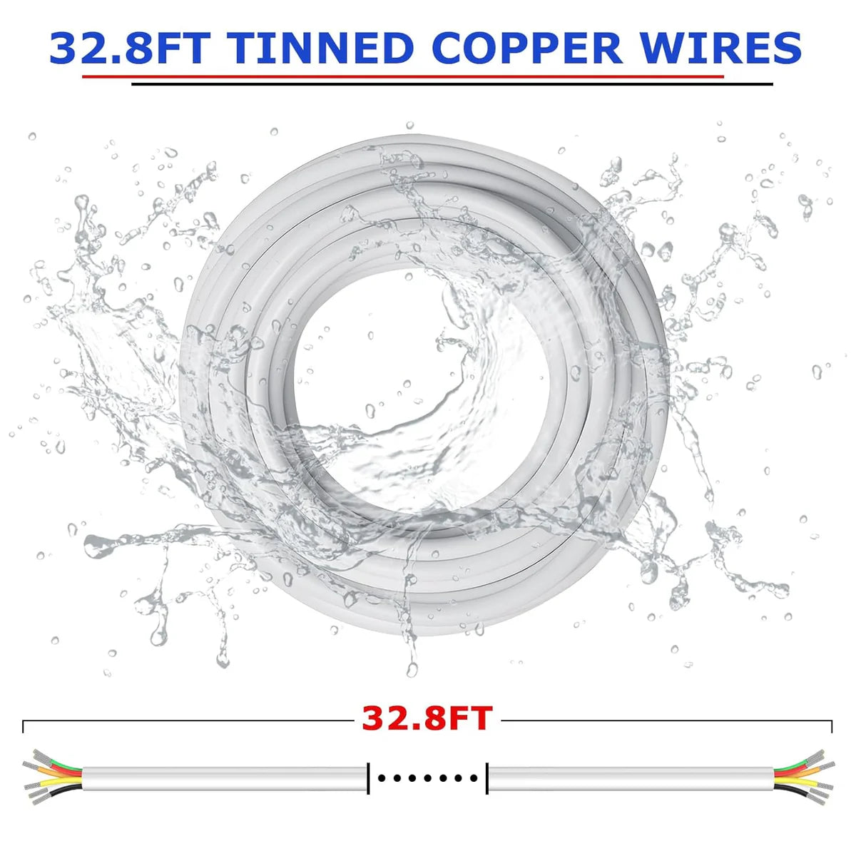 18 AWG 6/7/8 Conductor Black/White PVC Insulated Copper Cable – Multi-Core Control Cable Flexible Wire for LED & Electrical Systems – 5m (16.5ft)