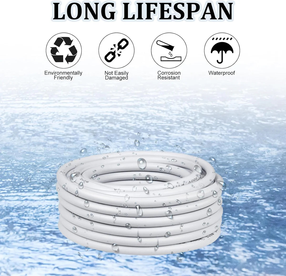 18 AWG 2/3/4/5 Conductor Black/White PVC Insulated Copper Cable – Multi-Core Flexible Wire for LED Installation – 5m (16.5ft)