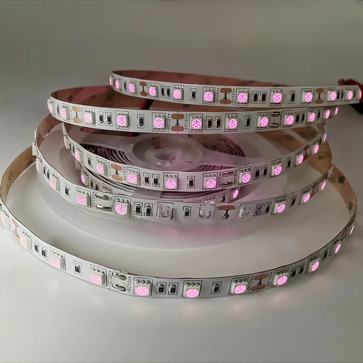 LightingWill 810nm SMD5050 DC12V IR LED Strip Light – 30/60/120 LEDs/m, 5 Meters, IP00/IP65