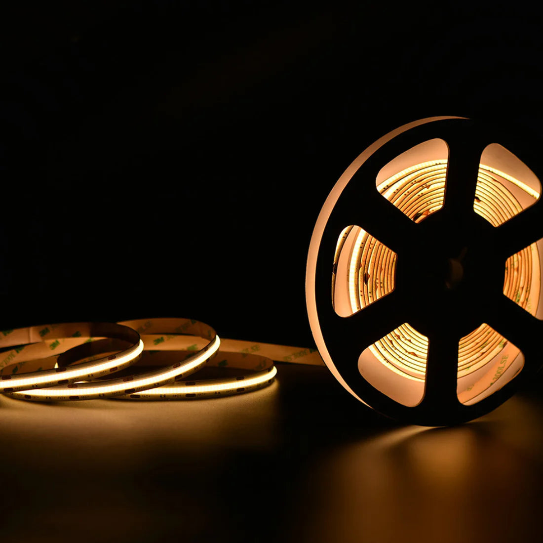 COB LED Strip Light 12V/24V 320/480/512LEDs/M, 8mm Flexible Dot-Free LED Tape, CRI80+ High Brightness Non-Waterproof, 3000K/4000K/6500K & RGB Colors for Cabinet Kitchen Lighting, 5M/10M Pack