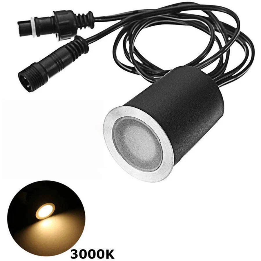 10/16-Pack Recessed LED Deck Lights – 0.6W Each | Warm White / Natural White | AC100–265V Input with Power Adapter | US / EU / UK / AU Plug Options | IP67 Waterproof Inground Step Lights Kit for Deck, Garden, Yard, Stairs & Pathway Lighting