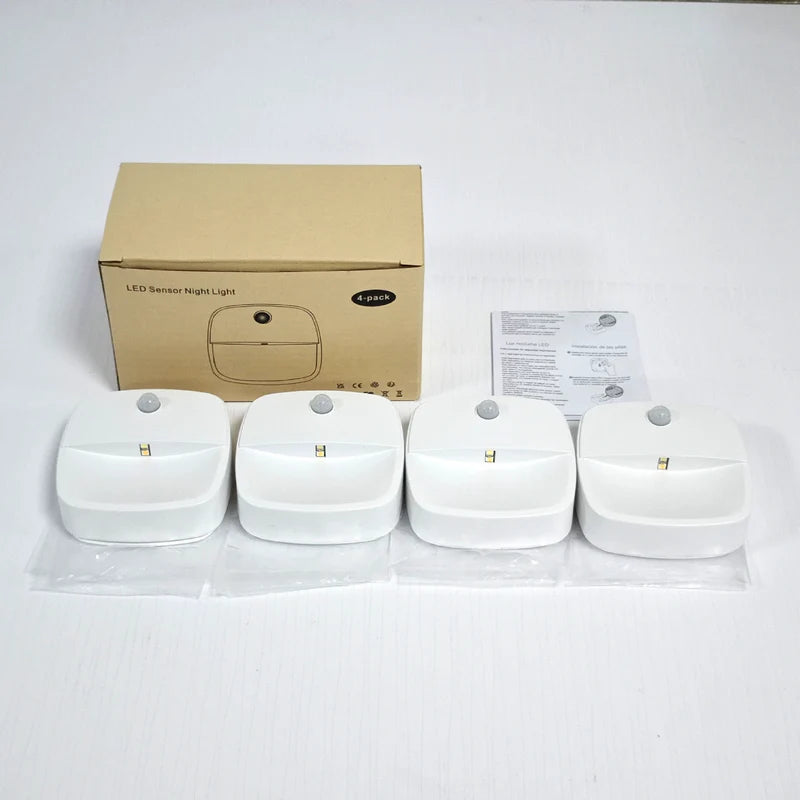 LightingWill LED Motion Sensor Light Battery Operated Dual White 3000K 6500K Switchable Cordless Stick On Night Light for Closet Kitchen Bathroom Hallway Cabinet 2 3 4 5 6 Pack