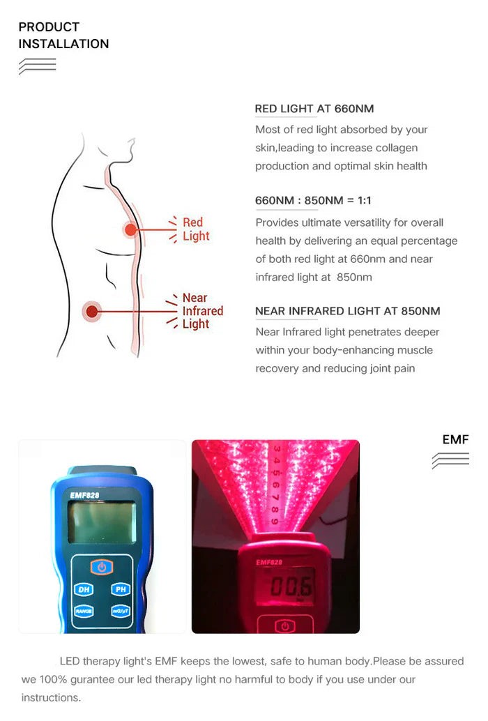 100W Desktop Infrared Therapy Lamp – 70 LEDs | Touch Screen | Red Light 660nm & IR 850nm | Dimmable Timer | AC100–240V | Desktop Stand Design | for Skin Care | Hanging Rope & Goggles Included | US / EU / UK / AU Plug