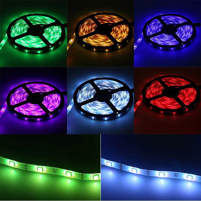 LightingWill Smart WIFI SMD5050 150LEDs RGB LED Strip Light Kit - DC12V | 30 LEDs/M | 10mm PCB | IP00 / IP65 | 5M /10M | RGB Color Changing LED Strip Lights with Alexa, Google Assistant | App Control & 24 Keys Controller + Power Supply | 5/10M