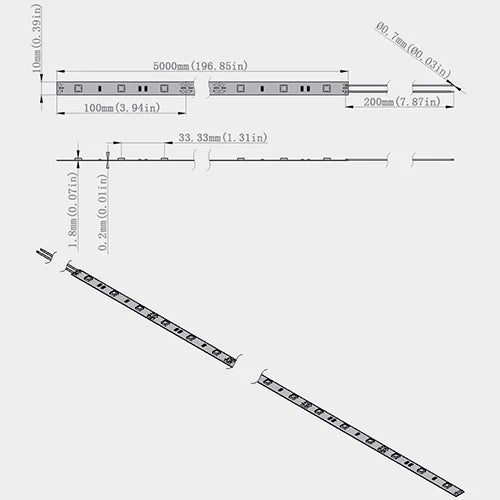 LightingWill 365–370nm SMD5050 UV LED Strip Light – 30/60/120 LEDs/m, 5M (16.4FT), DC12V, Non-Waterproof/IP67