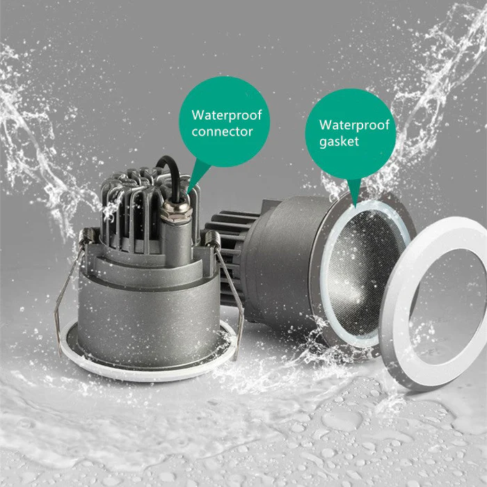 FX Waterproof Downlight – FX-1 Series IP65 LED Recessed Light | 7W / 12W / 15W | CRI 80+ | AC100–240V | Moisture-Resistant Ceiling Light for Shower, Sauna & Outdoor Areas | White Trim | 1 / 4 / 10 Pack | Non-Dimmable