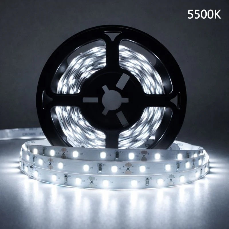 LightingWill DC12V SMD5050 Full Spectrum LED Strip Light 60LEDs/m 300 LEDs 12W/m, CRI 97+ High Bright LED Tape 2700K–6500K, 10mm PCB IP00/IP67 for Mirror, Cabinet, Bedroom Lighting, 5/50M