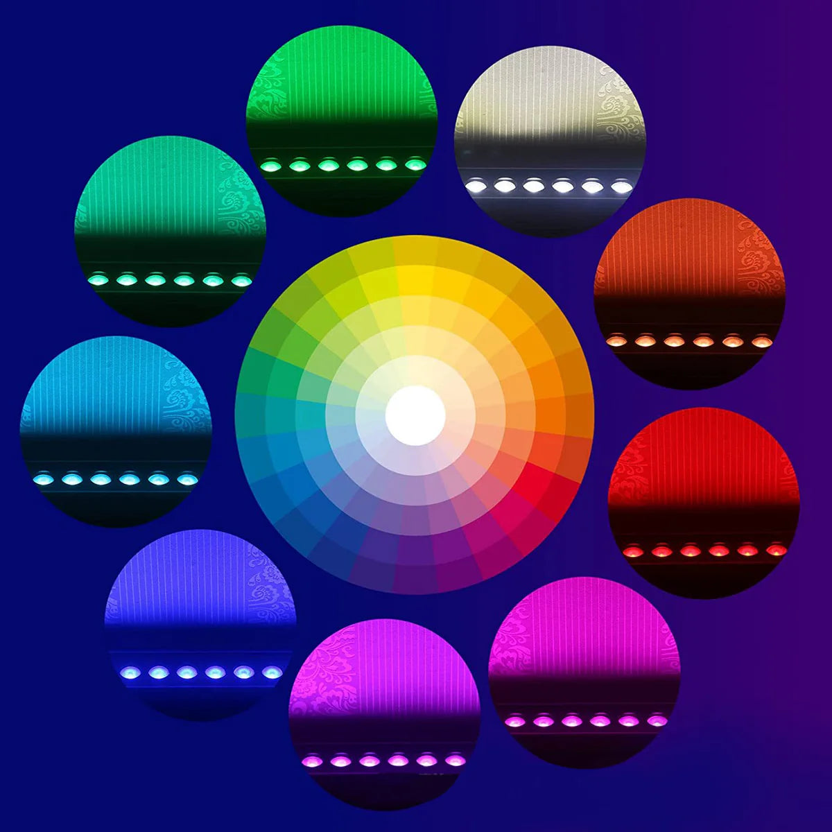 LightingWill Linkable 7060 Linear RGB LED Wall Washer – AC85-265V | 36W | Waterproof Color Changing Wall Wash Light | 24-Key RF Remote Control | for Indoor & Outdoor Architectural Lighting