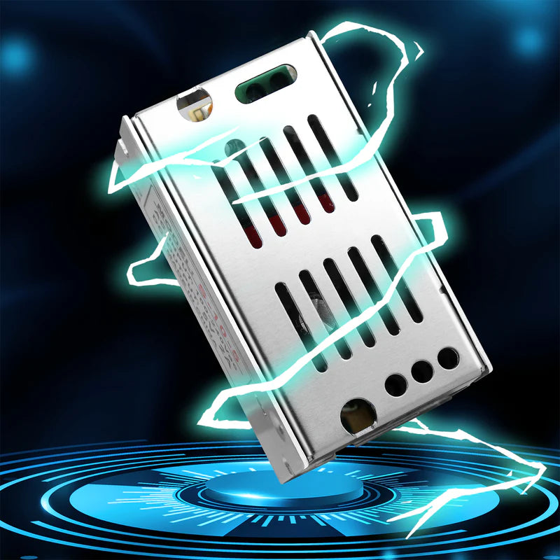 DC 5V 10W–300W Switching Power Supply, AC 110/220V Input, LED Strip Driver Transformer, Industrial Metal Case with Terminals, CE/FCC/RoHS Certified (300W with Cooling Fan)