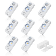 LightingWill Rechargeable LED Motion Sensor Lights (8-Pack) | Warm White / Pure White, Stick-On Cabinet & Closet Lights, USB Charging, No Wiring Needed