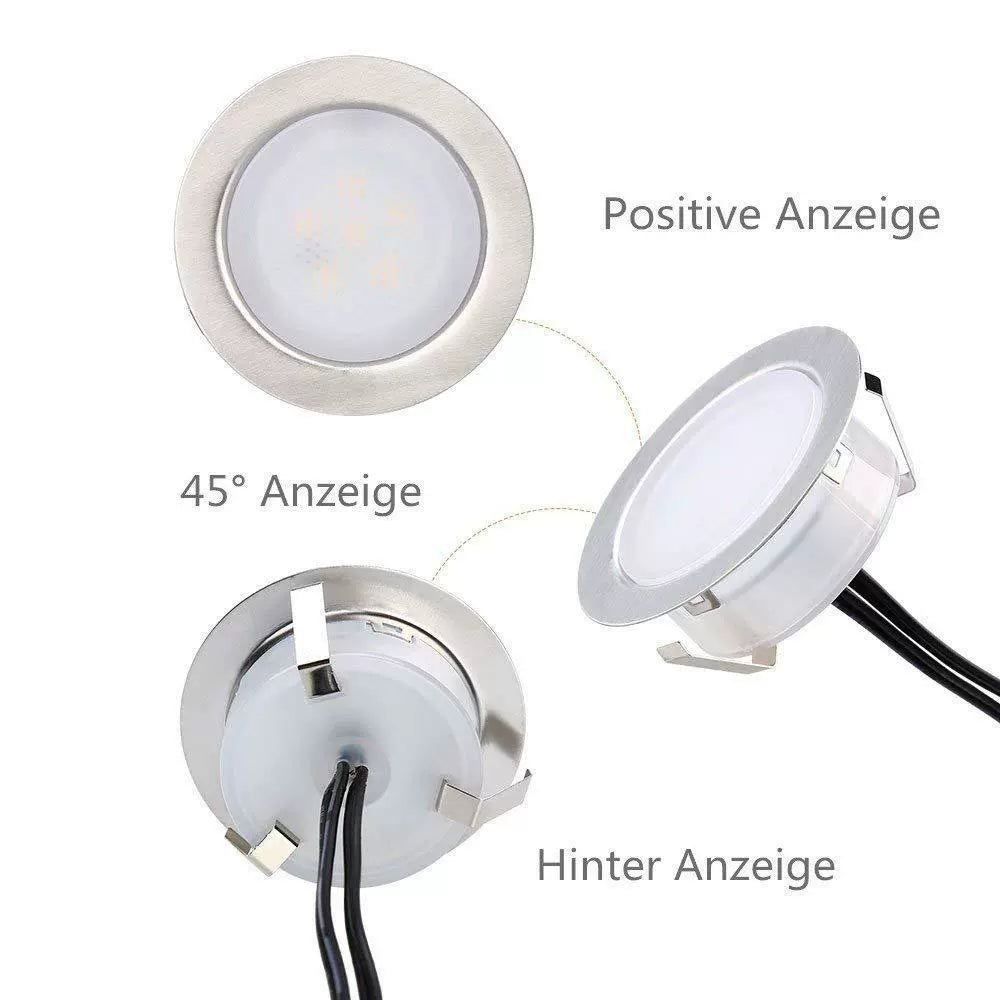 6-Pack Recessed LED Deck Lights – 1.5W Each | Warm White / Natural White  | AC100–265V Input with Power Adapter | US / EU / UK / AU Plug Options | IP67 Waterproof Inground Step Lights Kit for Deck, Garden, Yard, Stairs & Pathway Lighting