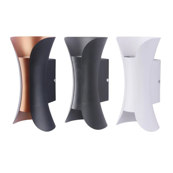 LightingWill LED Wall Light 10W Outdoor Waterproof Wall Sconce 3000K 6500K Black White Black Gold Up Down Wall Light IP65 Plastic Porch Garden Balcony Indoor 4 Pack