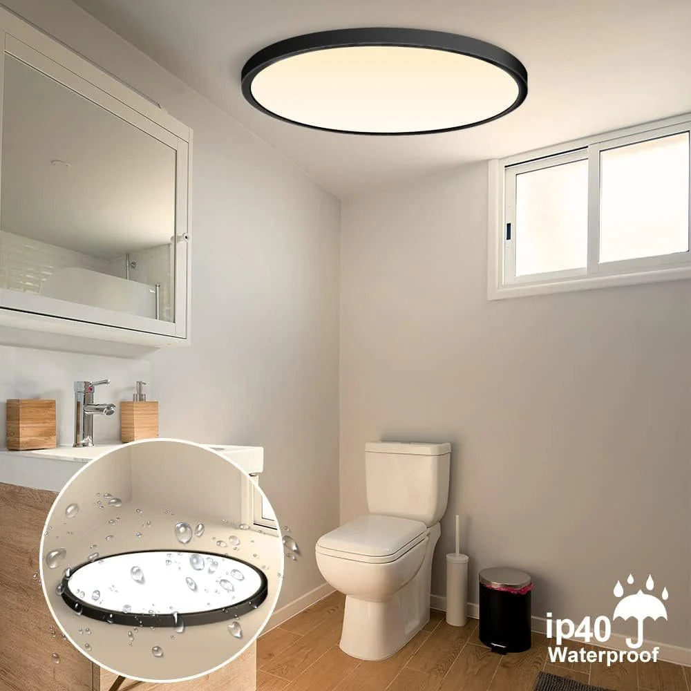 9 Inch 18W White / Black Round Ceiling Light – AC  220–240V | 3000K / 4500K / 5000K / 6500K | Flush Mount Ceiling Light for Modern Home Lighting | 1-Pack – Local Stock (UK)