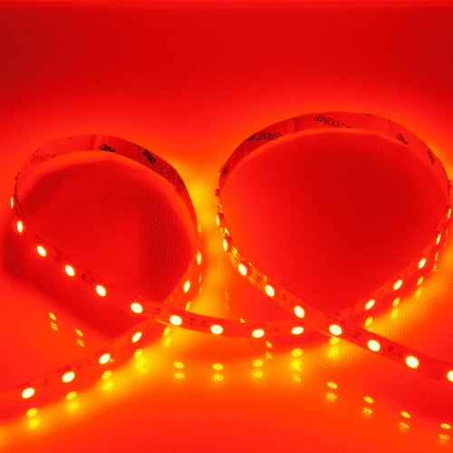 LightingWill 635nm SMD5050 DC12V Red LED Strip Light – 30/60/120 LEDs/m, 5 Meters, IP00/IP65