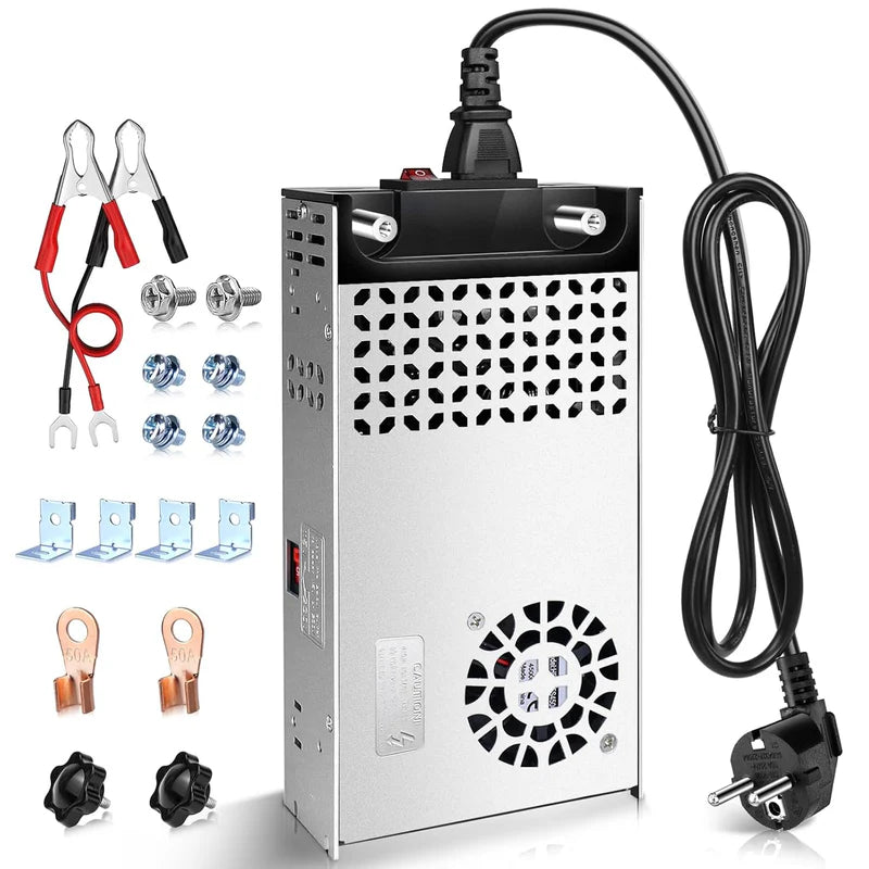 Upgrade DC 12V 360W–720W (30A–60A) Switching Power Supply, AC 110/240V Input Converter &amp; Transformer, Cooling Fan Design, LED Driver Adapter for Strip Lights, 3D Printer, Radio — US/UK/EU Plug Options, CE/FCC/RoHS Certified