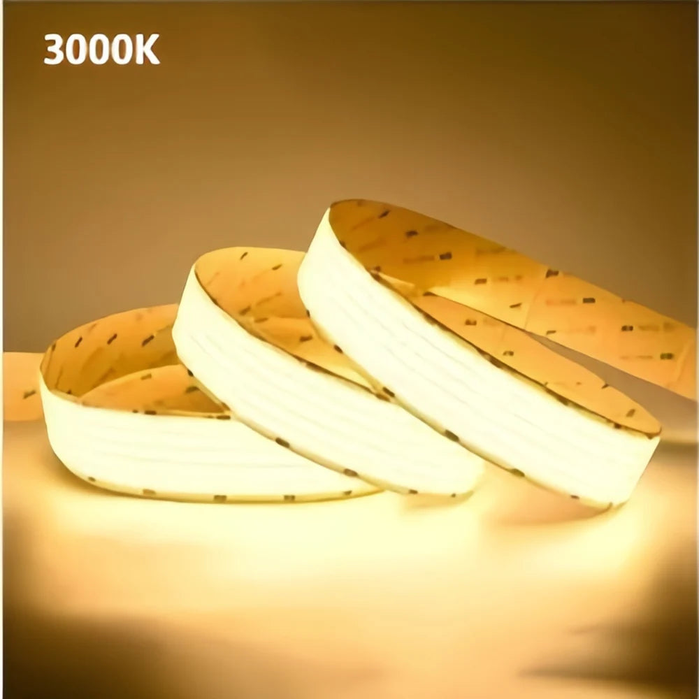 Five Row COB LED Strip Light 24V 1600LEDs/M, 30mm Flexible Dot-Free LED Tape, CRI90+ Non-Waterproof, 3000K / 4000K / 6500K for Cabinet Kitchen Lighting, 5M/10M Pack