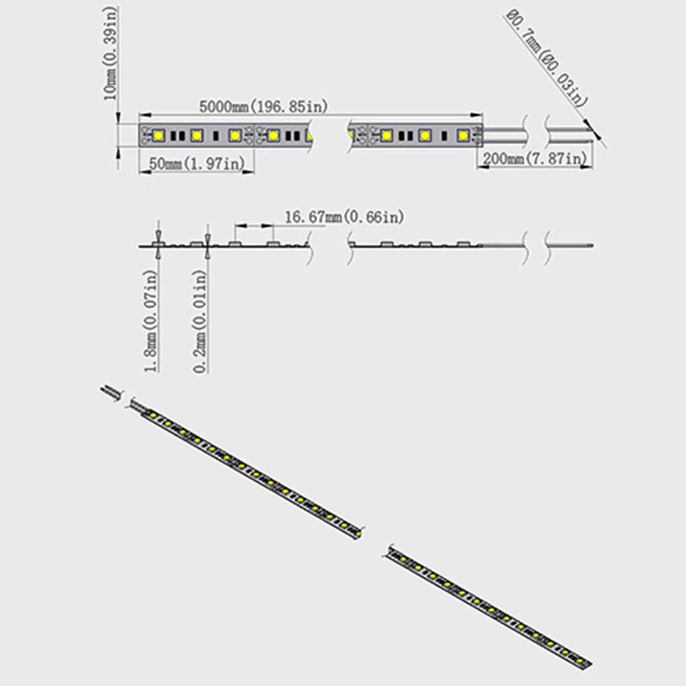 SMD5050 LED Strip Light, 5m Roll | 12V DC | 60 LEDs/m | 12W/m | Standard & High Brightness Options (10–12lm / 20–22lm per LED) | White 3000K / 4000K / 6000K | IP00 / IP67