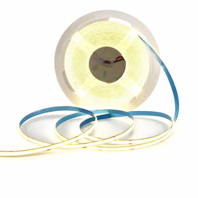 COB LED Strip Light 12V/24V 384LEDs/M, 5mm Flexible Dot-Free LED Tape, CRI90+ Non-Waterproof, 3000K / 4000K / 6500K / Red / Blue / Green / Pink / Yellow for Cabinet Kitchen Lighting, 5M/10M Pack