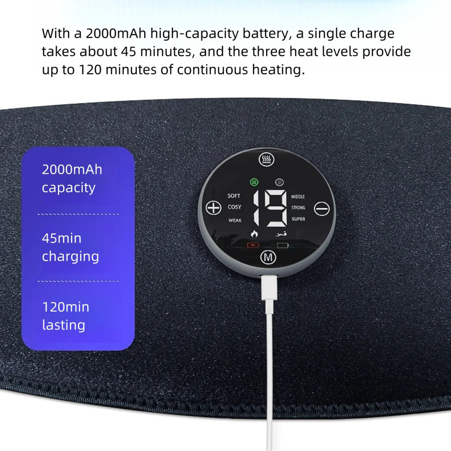 Infrared Therapy Heating Belt – Wireless Near Infrared Waist Belt | 2000mAh Battery | Digital Display | Transparent Film | With / Without Remote Control | Type-C Charging | for Back & Waist Pain Relief