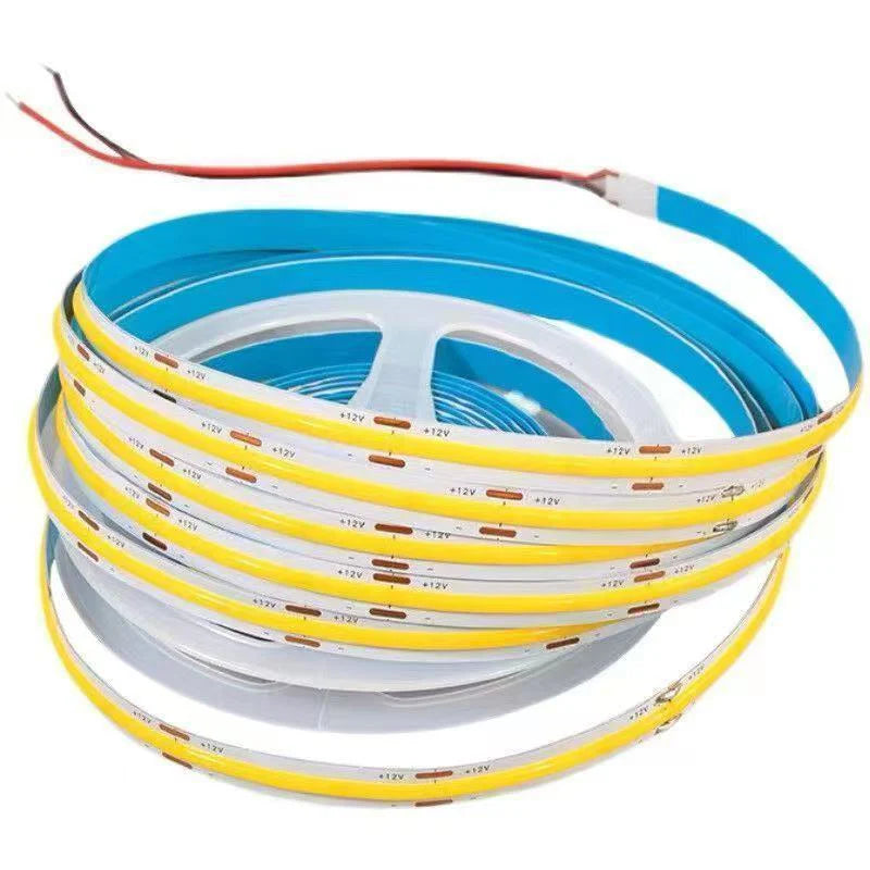 COB LED Strip Light 12V/24V 320/480/512LEDs/M, 8mm Flexible Dot-Free LED Tape, CRI80+ High Brightness Non-Waterproof, 3000K/4000K/6500K & RGB Colors for Cabinet Kitchen Lighting, 5M/10M Pack