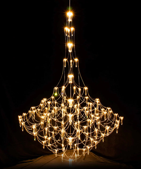 LX-1 Series Modern Crystal Chandeliers – AC85–240V Power Supply Included | 54 - 450 LEDs | 31.5" - 81.5'' Diameter | K9 Crystal / Iridescent Crystal | 304 Stainless Steel | Perfect for Hotels, Restaurants & Banquet Halls | 1-Pack