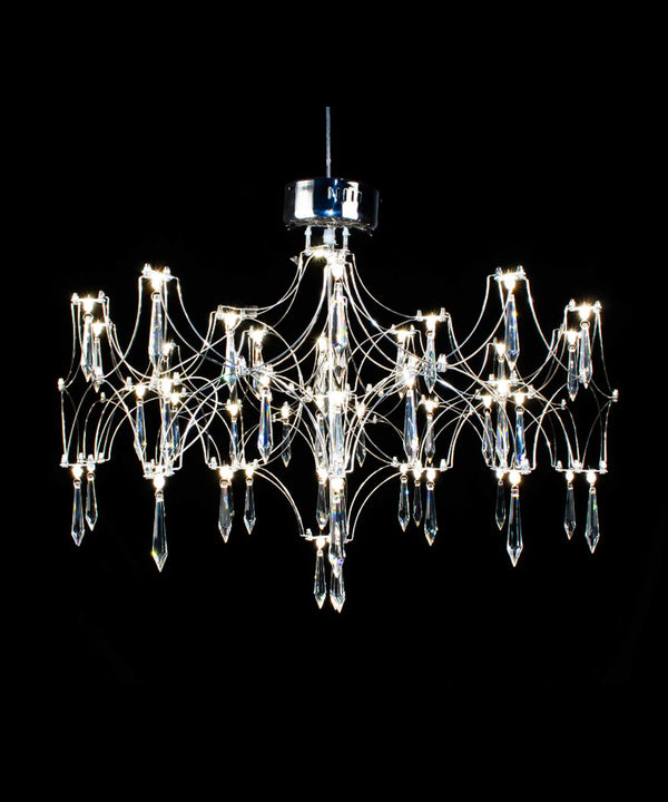 RD-2 Series Modern Crystal Chandeliers – AC85–240V Power Supply Included | 36 / 57 / 114 LEDs | 24.8” / 28.74” / 41.34” Diameter | K9 Crystal / Iridescent Crystal | 304 Stainless Steel | for Dining Room, Living Room, Bedroom & Entryway Lighting | 1-Pack