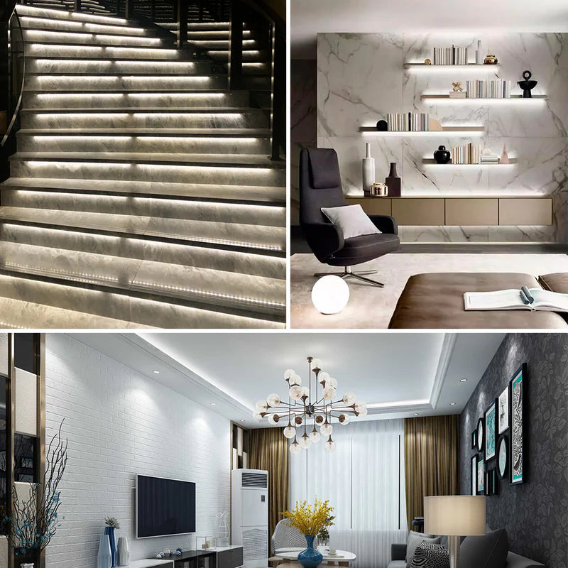 LightingWill DC12V SMD5050 Full Spectrum LED Strip Light 60LEDs/m 300 LEDs 12W/m, CRI 97+ High Bright LED Tape 2700K–6500K, 10mm PCB IP00/IP67 for Mirror, Cabinet, Bedroom Lighting, 5/50M