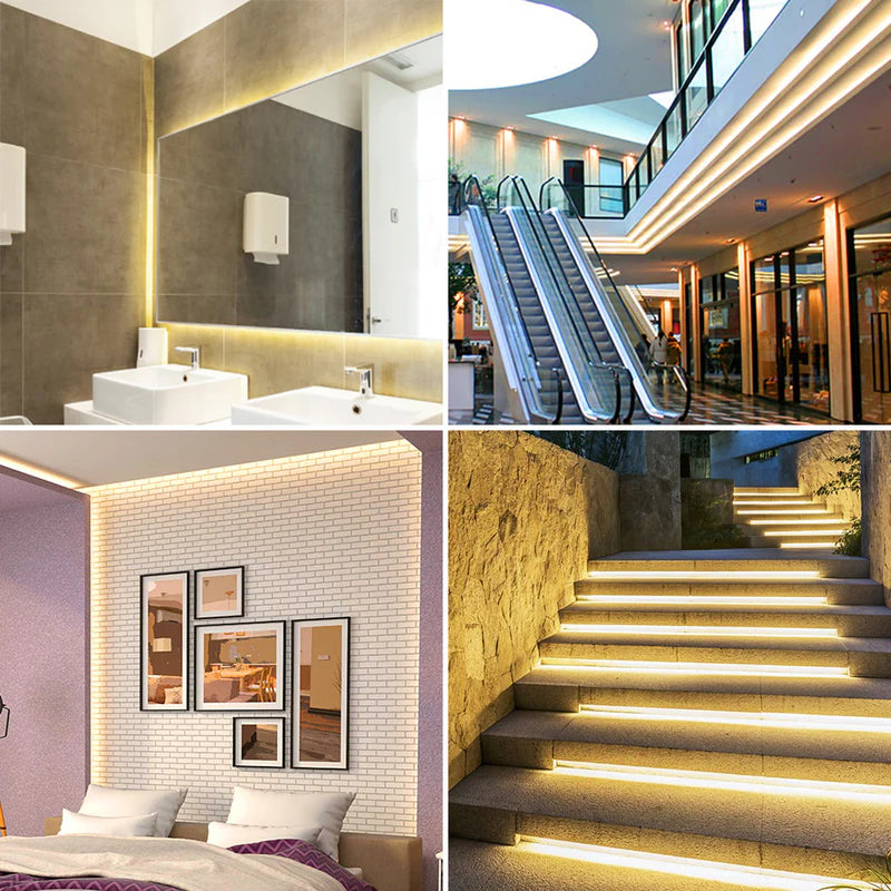 LightingWill DC12V SMD5050 Full Spectrum LED Strip Light 60LEDs/m 300 LEDs 12W/m, CRI 97+ High Bright LED Tape 2700K–6500K, 10mm PCB IP00/IP67 for Mirror, Cabinet, Bedroom Lighting, 5/50M