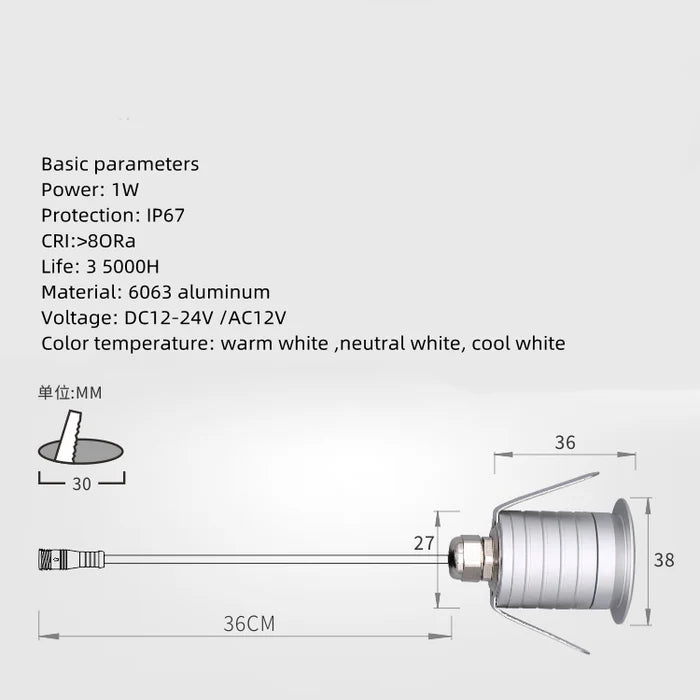 8/10-Pack Low Voltage Deep Anti-Glare LED Step Lights – 3000K / 4000K / 6000K | 1W | DC12–24V | IP67 Waterproof | for Deck, Pathway & Stair Lighting