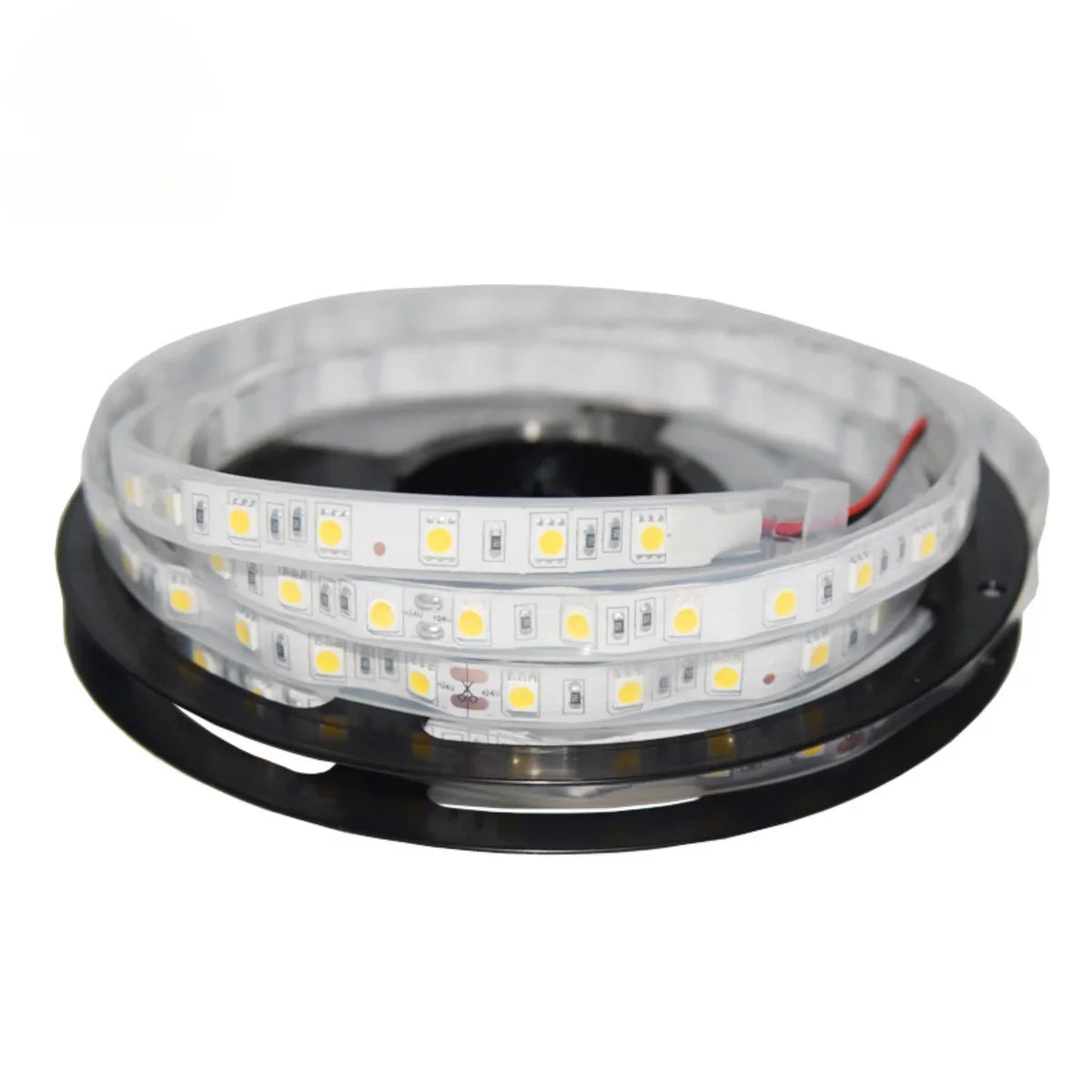 SMD5050 Single Color LED Strip Light | 5M | DC 24V | 60 LEDs/m | 10mm PCB | High Brightness Low Voltage LED Tape | IP00 / IP67 | Warm White / Natural White / Cool White