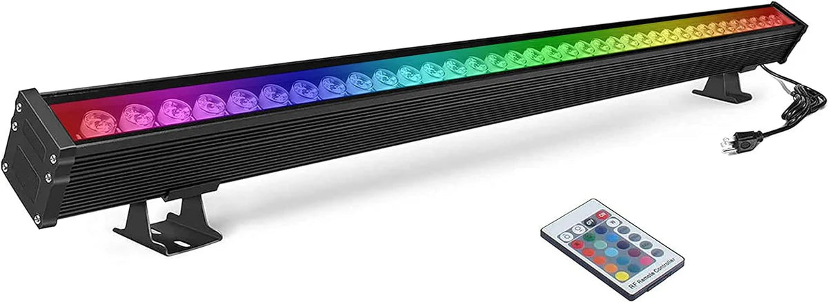 LightingWill Linkable 7060 Linear RGB LED Wall Washer – AC85-265V | 36W | Waterproof Color Changing Wall Wash Light | 24-Key RF Remote Control | for Indoor & Outdoor Architectural Lighting