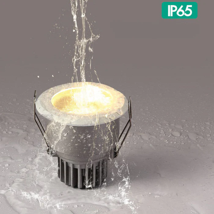 FX Waterproof Downlight – FX-1 Series IP65 LED Recessed Light | 7W / 12W / 15W | CRI 80+ | AC100–240V | Moisture-Resistant Ceiling Light for Shower, Sauna & Outdoor Areas | White Trim | 1 / 4 / 10 Pack | Non-Dimmable